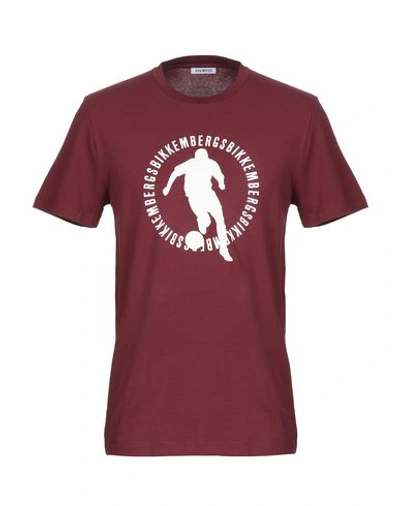 Shop Bikkembergs T-shirt In Maroon