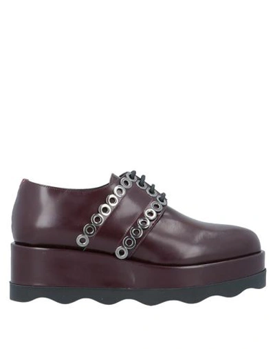 Shop Albano Laced Shoes In Deep Purple