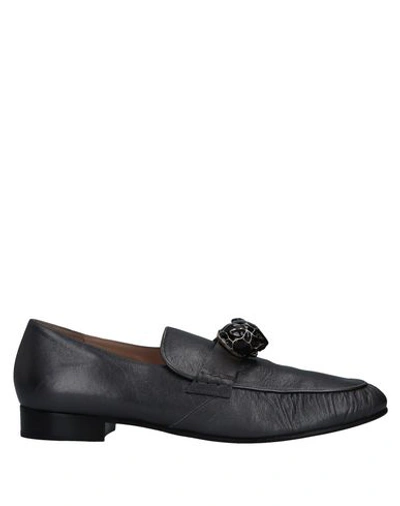 Shop Valentino Loafers In Lead