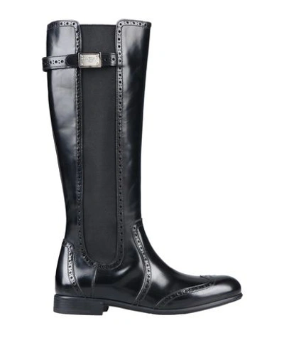 Shop Dolce & Gabbana Woman Boot Black Size 6.5 Calfskin, Polyester, Elastane