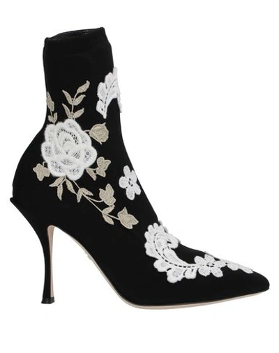 Shop Dolce & Gabbana Woman Ankle Boots Black Size 6.5 Textile Fibers