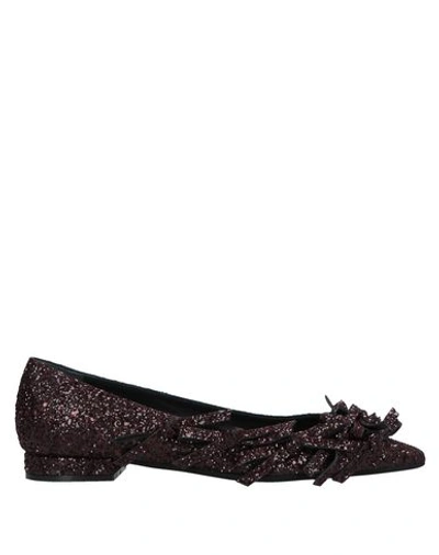 Shop N°21 Ballet Flats In Maroon