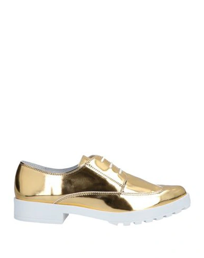 Shop Miista Laced Shoes In Gold