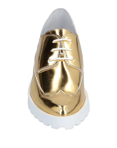 Shop Miista Laced Shoes In Gold
