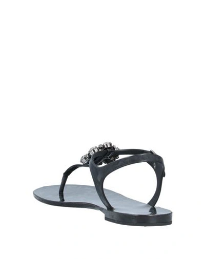 Shop Dolce & Gabbana Woman Thong Sandal Black Size 5.5 Rubber, Calfskin