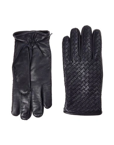 Shop Bottega Veneta Gloves In Dark Blue