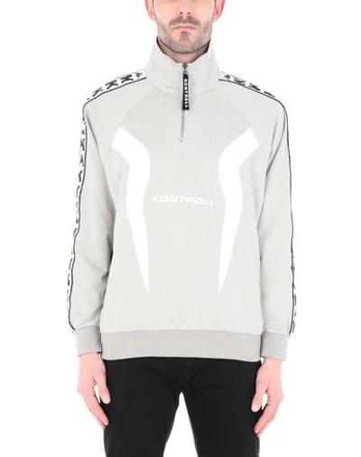 Shop Kappa Kontroll Kontroll Half Zip Banda Jacket Man Sweatshirt Grey Size L Polyester