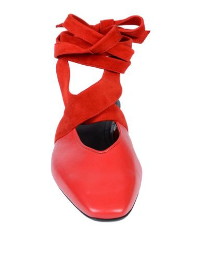 Shop Jw Anderson Ballet Flats In Red