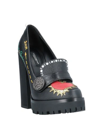 Shop Dolce & Gabbana Woman Loafers Black Size 6 Calfskin, Polyester, Viscose, Polyurethane