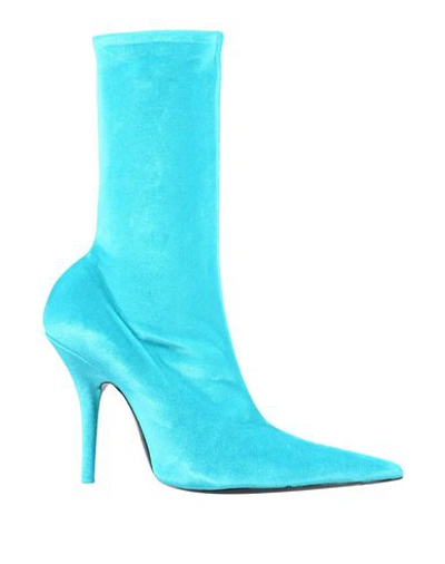 Shop Balenciaga Ankle Boot In Turquoise