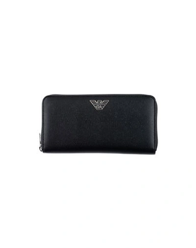 Shop Emporio Armani Man Wallet Black Size - Soft Leather