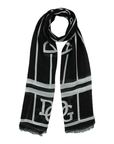 Shop Dolce & Gabbana Man Scarf Black Size - Modal, Cashmere