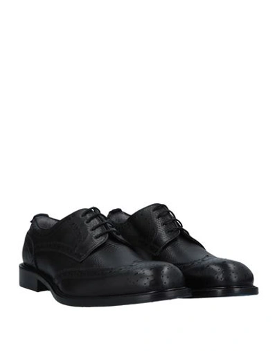 Shop Pollini Man Lace-up Shoes Black Size 8 Calfskin