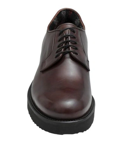 Shop Pollini Laced Shoes In Dark Brown