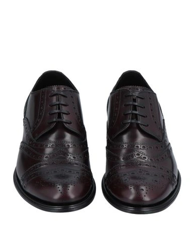 Shop Dolce & Gabbana Laced Shoes In Maroon