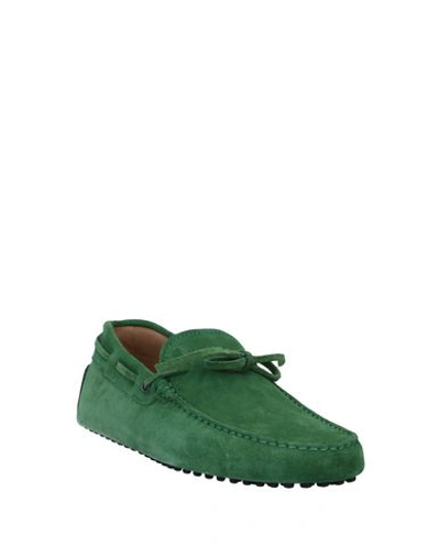 Shop Tod's Man Loafers Green Size 8.5 Soft Leather