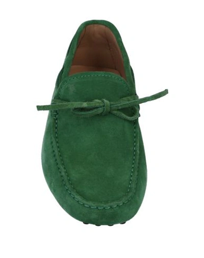 Shop Tod's Man Loafers Green Size 8.5 Soft Leather