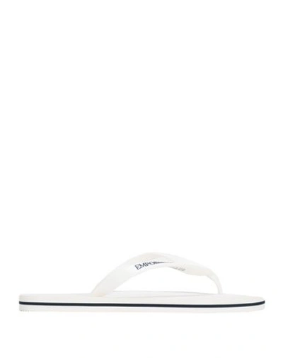 Shop Emporio Armani Flip Flops In White