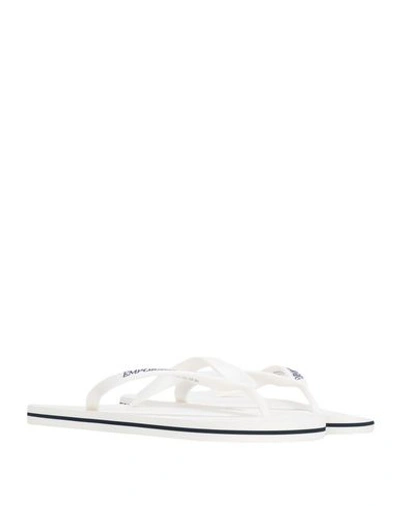 Shop Emporio Armani Flip Flops In White