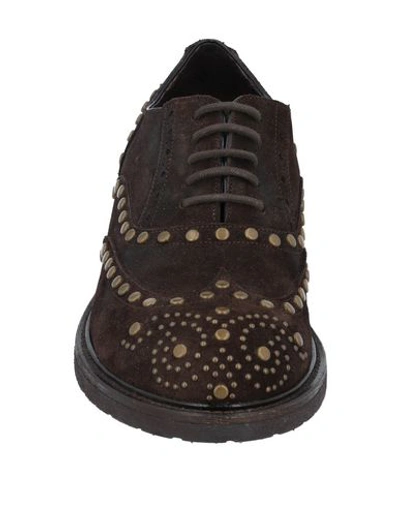 Shop Dama Laced Shoes In Dark Brown