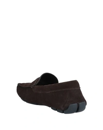 Shop Prada Loafers In Dark Brown