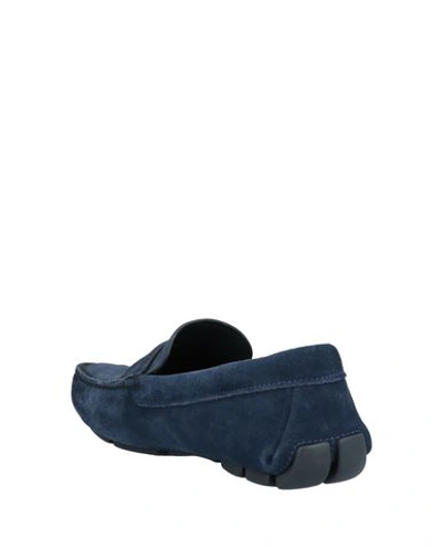 Shop Prada Loafers In Dark Blue