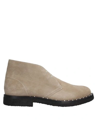 Shop Valentino Ankle Boots In Beige