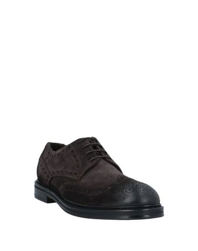 Shop Pawelk's Lace-up Shoes In Dark Brown