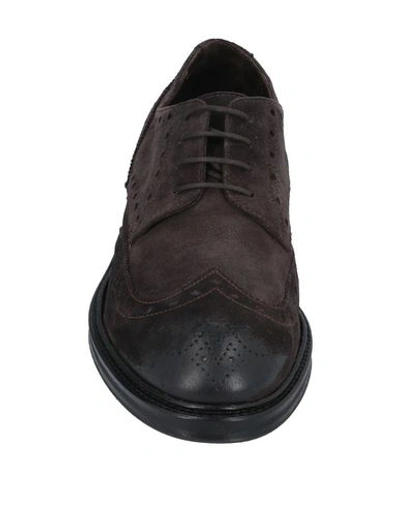 Shop Pawelk's Lace-up Shoes In Dark Brown