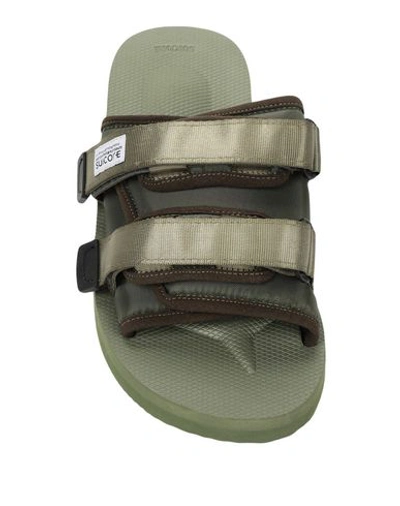 Shop Suicoke Man Sandals Military Green Size 4.5 Nylon