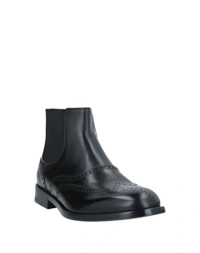 Shop A.testoni A. Testoni Man Ankle Boots Black Size 8 Calfskin, Stretch Fibers