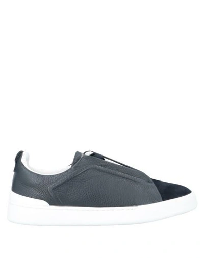 Shop Ermenegildo Zegna Sneakers In Dark Blue