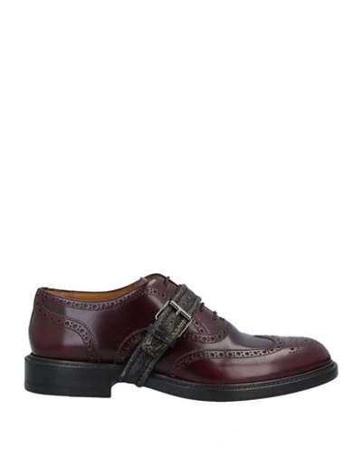 Shop Valentino Laced Shoes In Maroon