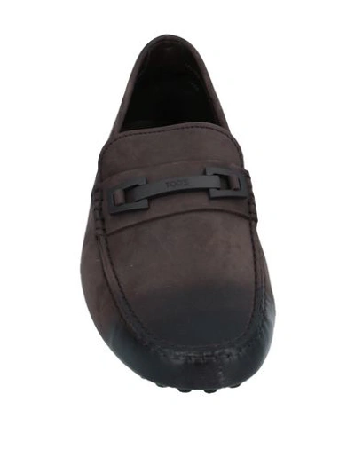 Shop Tod's Man Loafers Dark Brown Size 9 Soft Leather