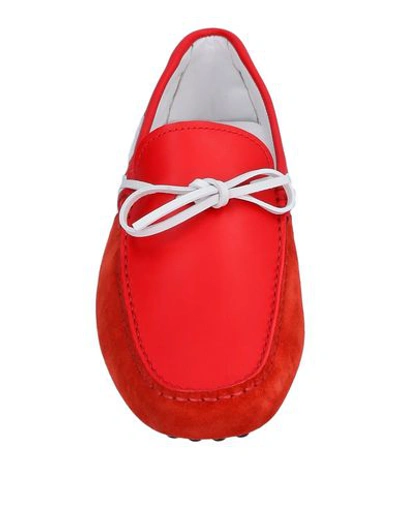Shop Tod's Man Loafers Red Size 9 Soft Leather