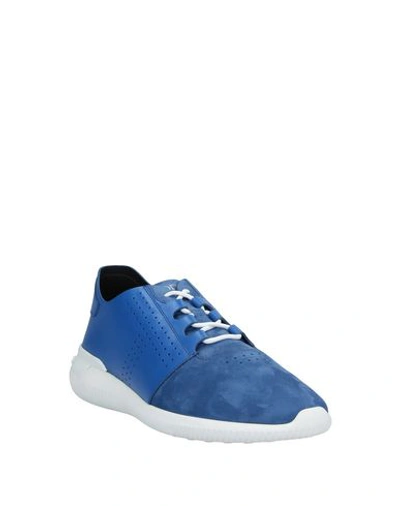Shop Tod's Man Sneakers Blue Size 9 Soft Leather