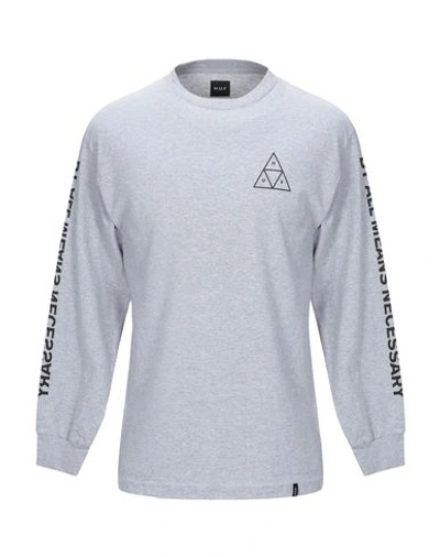 Shop Huf T-shirts In Light Grey