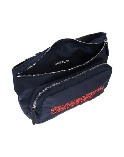 Shop Calvin Klein 205w39nyc Man Belt Bag Midnight Blue Size - Textile Fibers, Soft Leather