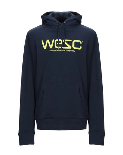 Shop Wesc Hooded Sweatshirt In Dark Blue