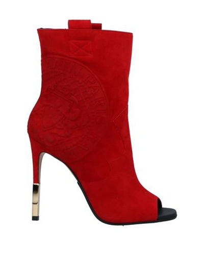 Shop Balmain Ankle Boot In Red