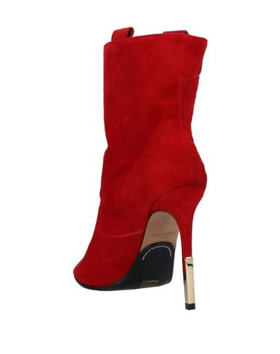 Shop Balmain Ankle Boot In Red