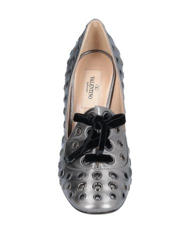 Shop Valentino Loafers In Lead