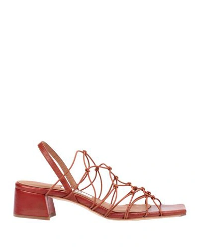 Shop Miista Sandals In Rust