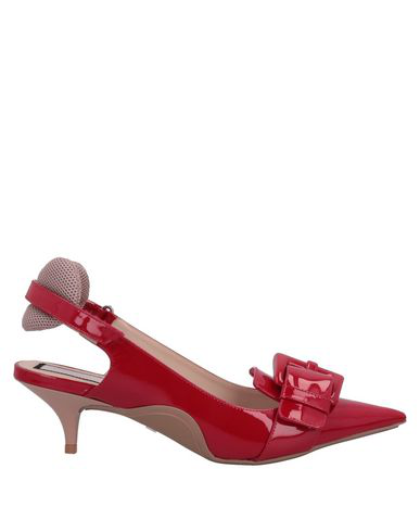 red kitten heel slingback shoes