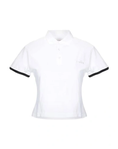 Shop Diadora Polo Shirt In White