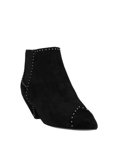 Shop Saint Laurent Woman Ankle Boots Black Size 8.5 Soft Leather, Textile Fibers