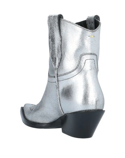 Shop Maison Margiela Woman Ankle Boots Silver Size 8.5 Soft Leather