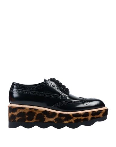 Shop Prada Laced Shoes In Black