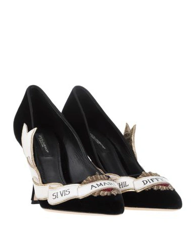 Shop Dolce & Gabbana Woman Pumps Black Size 7 Cotton, Viscose, Lambskin