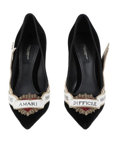 Shop Dolce & Gabbana Woman Pumps Black Size 7 Cotton, Viscose, Lambskin